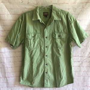 C.E. Schmidt Workwear Green Button Down Short Sleeve Shirt - Size Medium